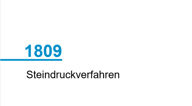 Jahr 1809; Steindruckverfahren